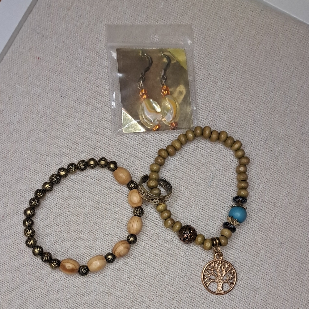 Tree of Life Bracelet and Earring & Ring Set